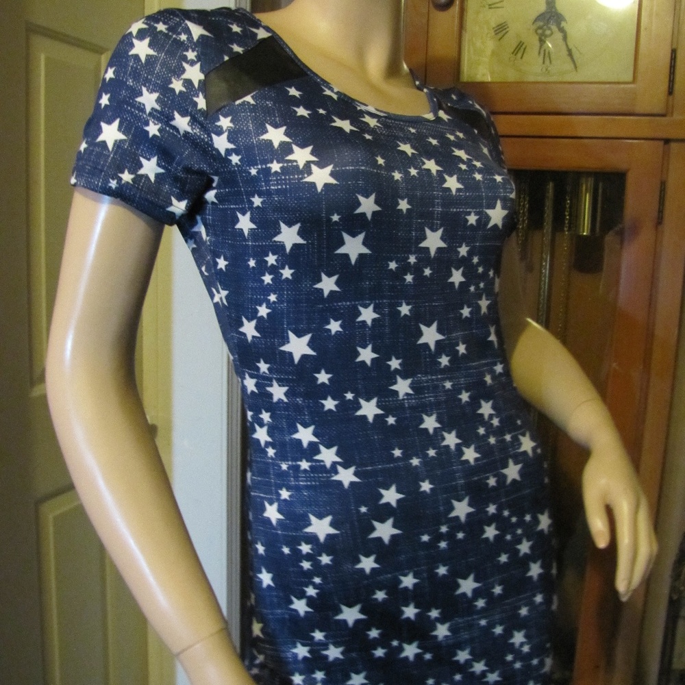 Patriotic Blue Star Dress size S